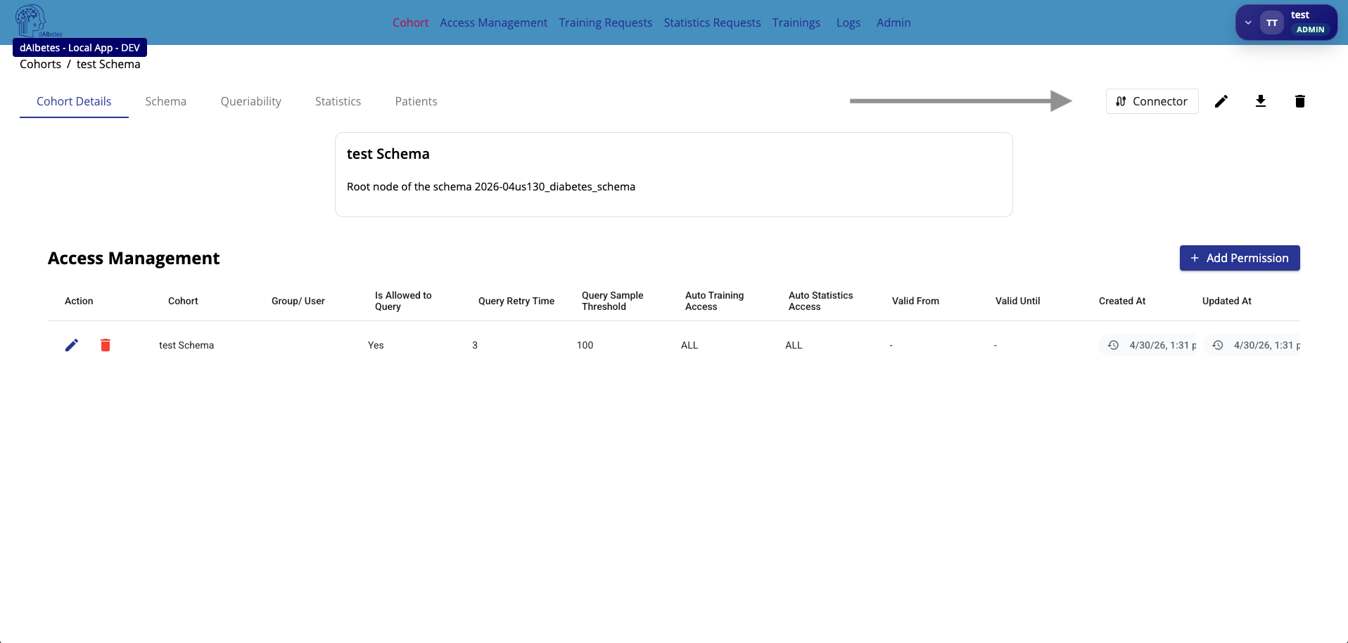 Cohort detail page