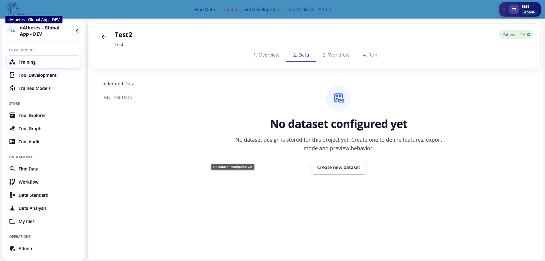 Create dataset empty state