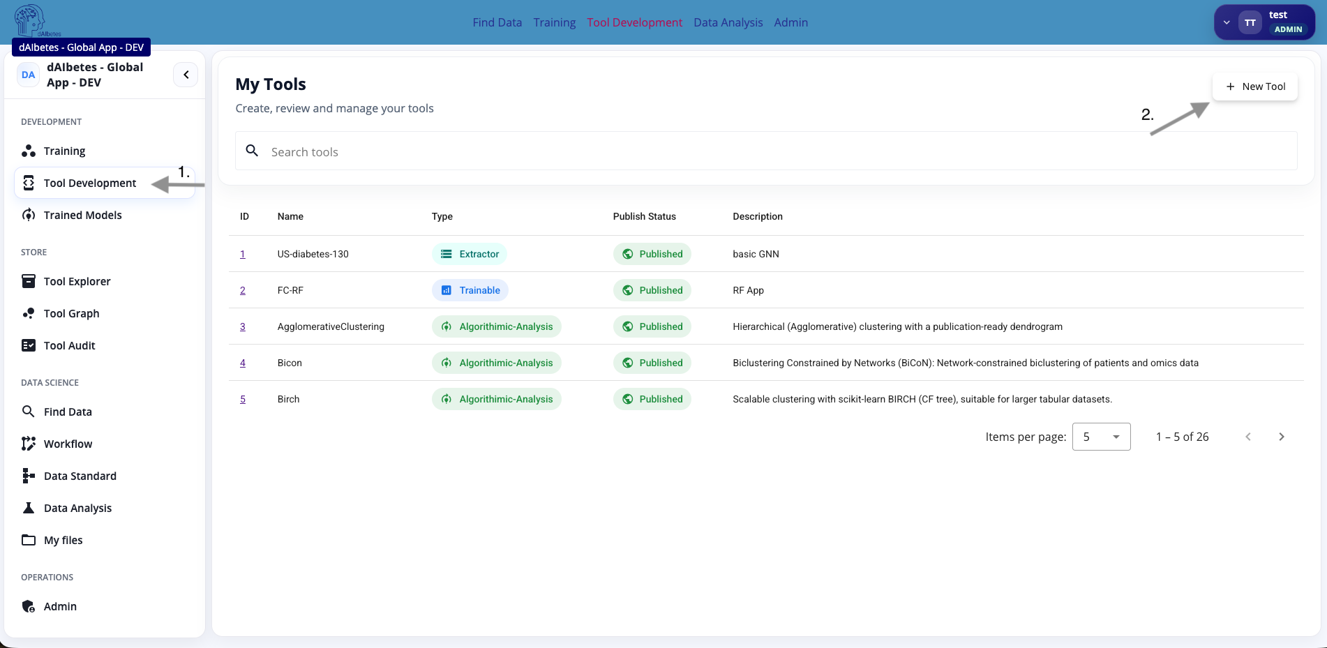Screenshot my tools page